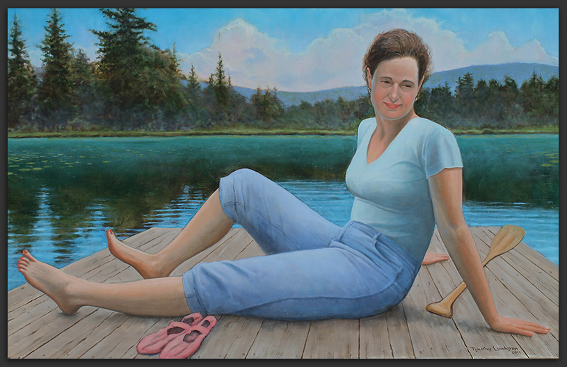 Oil Portrait by Timothy Lundgren, Artist & Illustrator of Kathleen at Little Lyford Pond